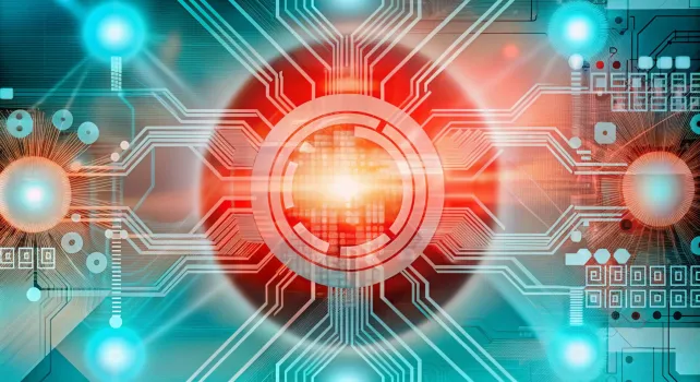 Das Bild zeigt einen abstrakten digitalen Hintergrund mit verschieden grossen Kreisen