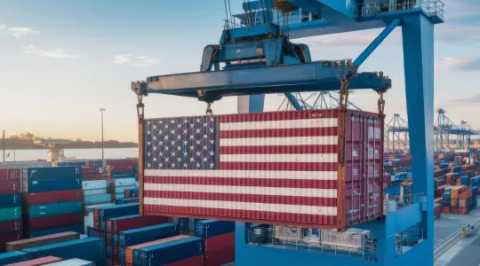 Container mit US-Flagge