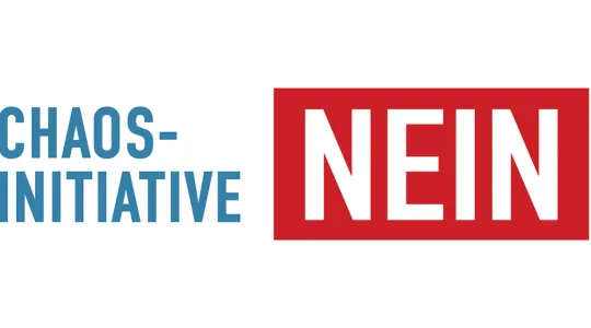 Das Bild zeigt das Kampagnenlogo Chaos-Initiative NEIN