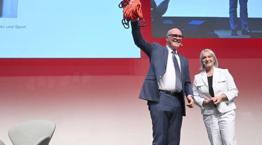 Bundesrat Maertin Pfister und Elisabeth Schneider-Schneiter, präsidentin Handelskammer beider Basel
