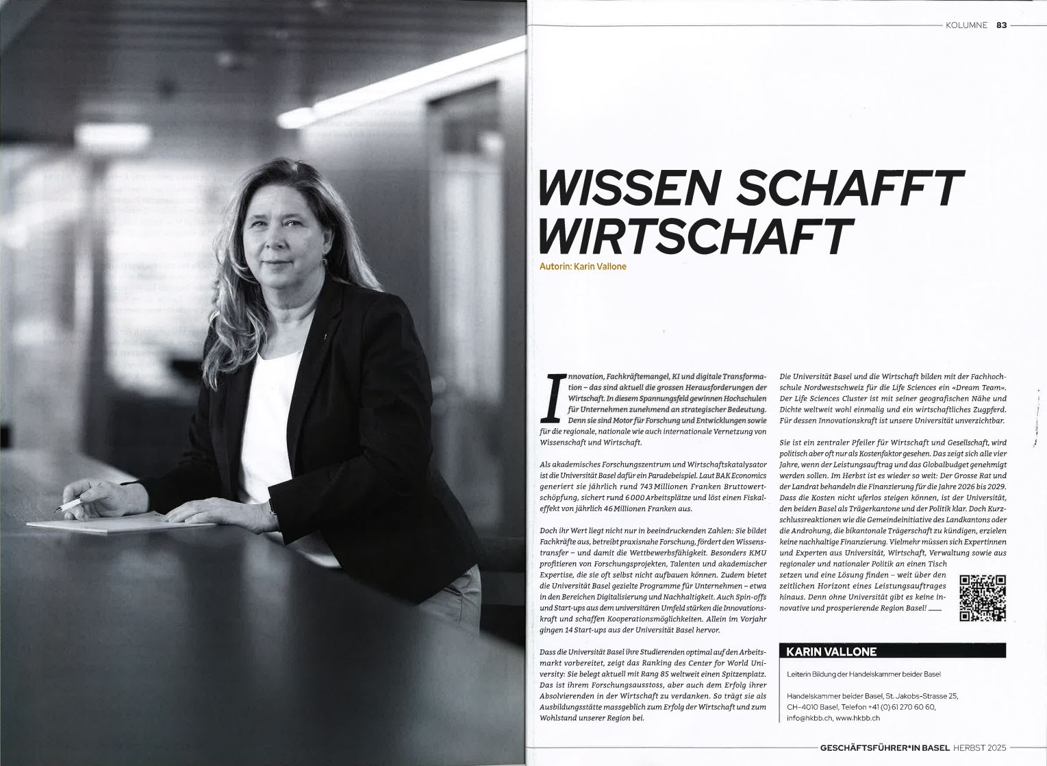 PDF Ansicht des Artikels im Magazin Geschäftsführerinnen Basel