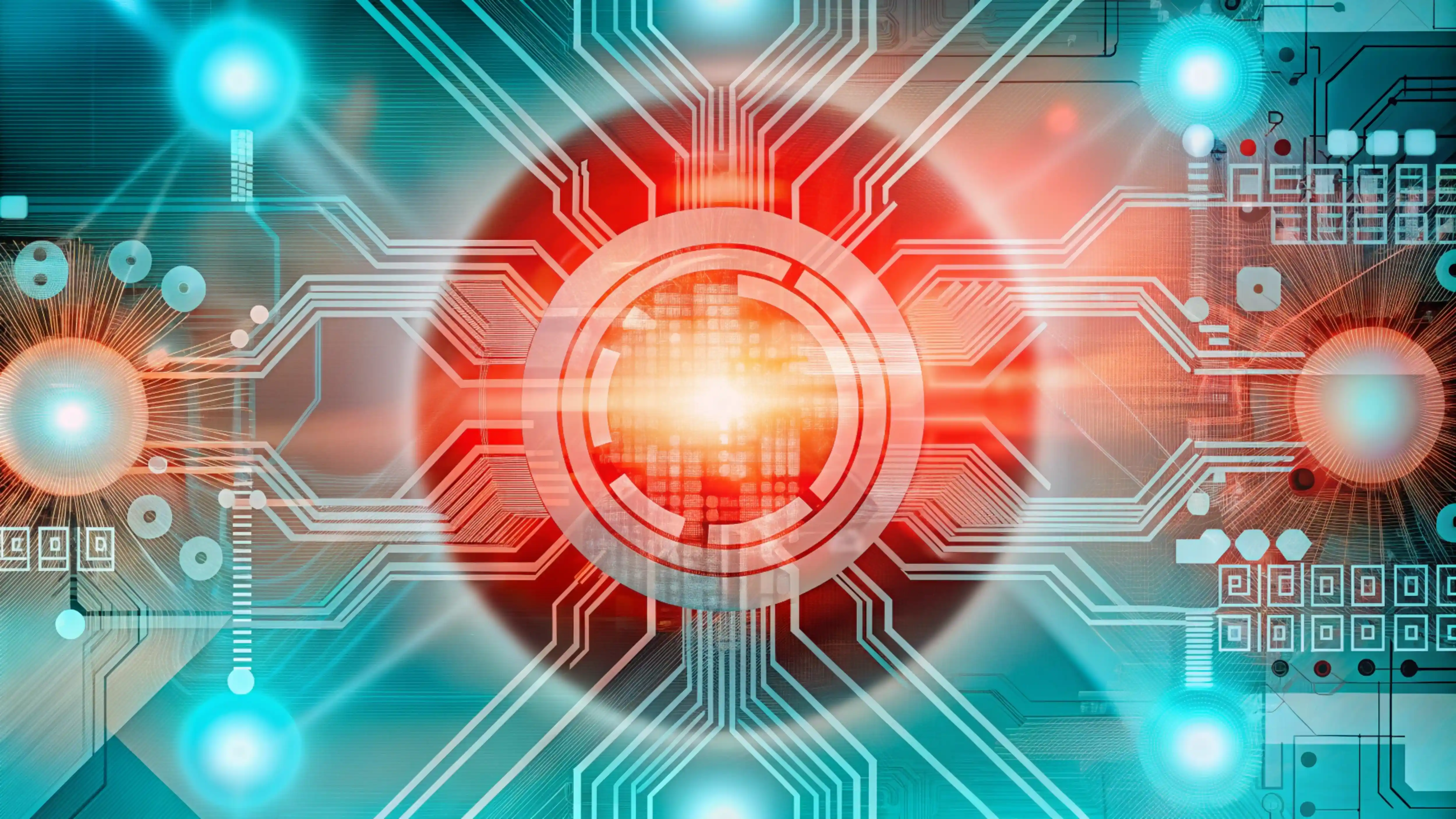 Das Bild zeigt einen abstrakten digitalen Hintergrund mit verschieden grossen Kreisen