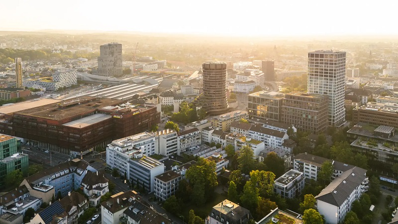 Luftaufnahme vom Areal BI